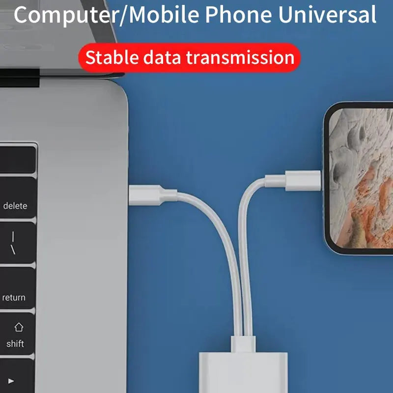 2 In 1 OTG Card Reader Type C Lightning to SD TF Memory Card Adapter For PC Laptop iPhone Multi Smart Cardreader No APP Requires