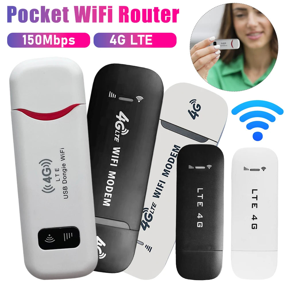 4G Wireless Router Sim Card 4G LTE Wireless USB Dongle Mobile Broadband 150Mbps Modem Stick Wireless WiFi Adapter Home Office