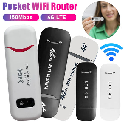 4G Wireless Router Sim Card 4G LTE Wireless USB Dongle Mobile Broadband 150Mbps Modem Stick Wireless WiFi Adapter Home Office