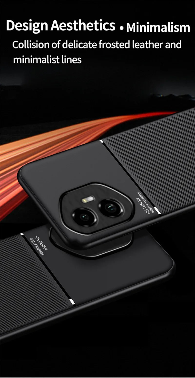 Car Magnetic Texture Phone Case For Honor 400 Pro Soft Silicone Shockproof Protective Back Cover For Huawei Honor 400 Lite