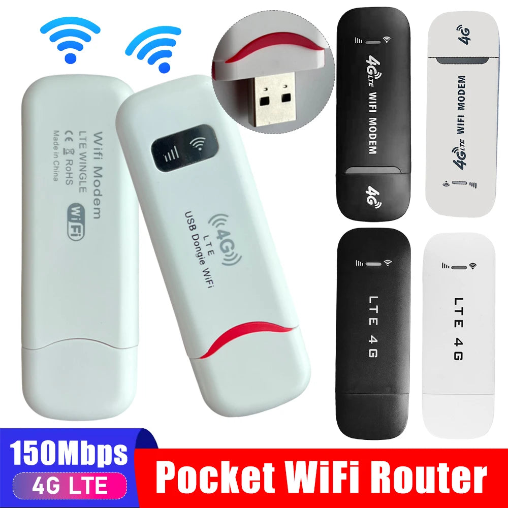 4G Wireless Router Sim Card 4G LTE Wireless USB Dongle Mobile Broadband 150Mbps Modem Stick Wireless WiFi Adapter Home Office