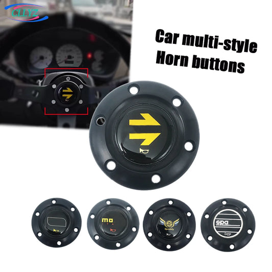 CLLYZ Sports Steering Wheel Horn Button Universal Aluminum Alloy + ABS Racing Style Hornbutton Cover Multi-Style JDW