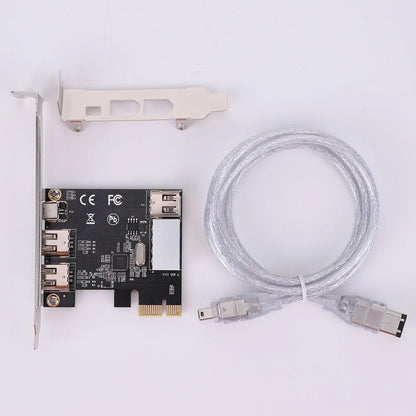 PCI-E 1X to 16X 1394 DV Video Capture Card with 6 Pin to 4 Pin Firewire Adapter 3 Ports Free Driver Desktop Computer Accessory