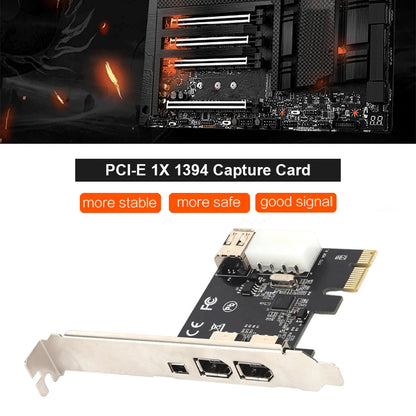 PCI-E 1X to 16X 1394 DV Video Capture Card with 6 Pin to 4 Pin Firewire Adapter 3 Ports Free Driver Desktop Computer Accessory
