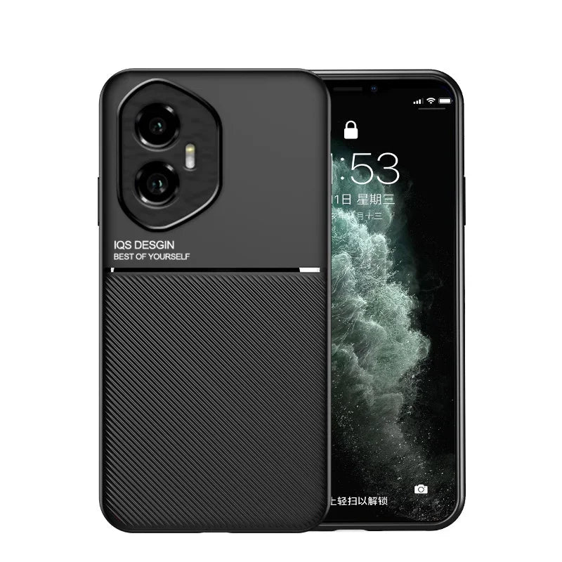 Car Magnetic Texture Phone Case For Honor 400 Pro Soft Silicone Shockproof Protective Back Cover For Huawei Honor 400 Lite