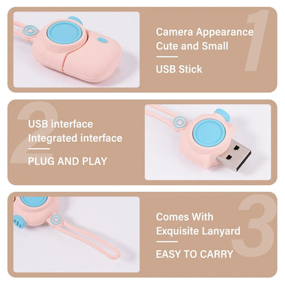 JASTER USB Flash Drive 64GB Cute Cartoon Coffee Cup Music Doll Pen Drive Owl Camera Free Keychain Creative Gift Memory Stick