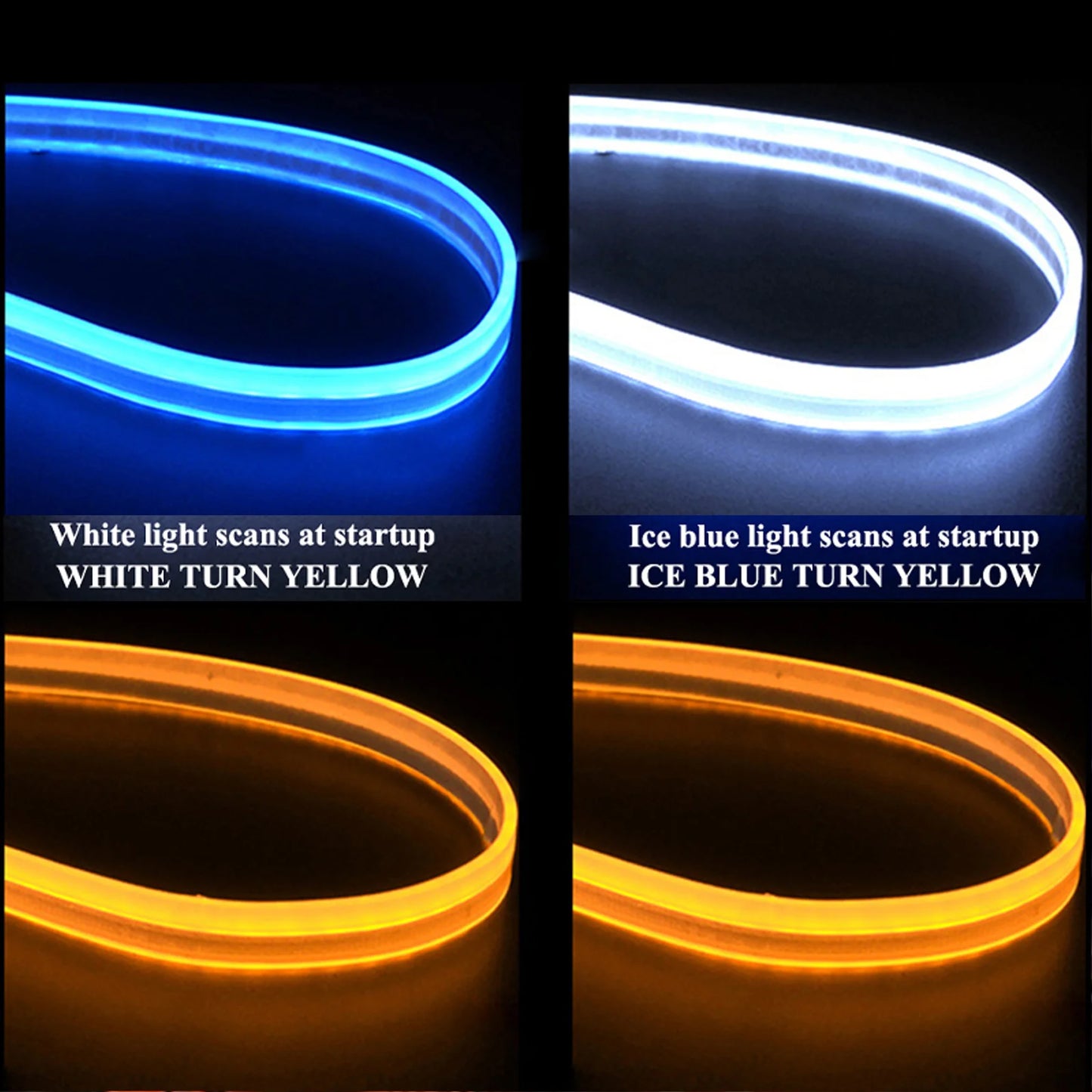 2Pcs Motorcycle Turn Signal Lamp LED Daytime Running Lights Tail Light DRL Waterproof Decoration Strip Motor Brake Flowing Light