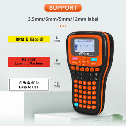 Wireless Label Printer PS100E Portable Auto Cutting Label Maker replace for Brother P-touch Label Machine DIY tze231 Label Tape