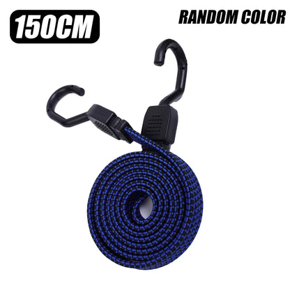 Elastic Bungees Cords with Hook Heavy Duty Luggage Bungee Strap Anti Slip Flat Elasticity Rope for Motorcycle Bicycles Movin