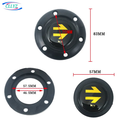 CLLYZ Sports Steering Wheel Horn Button Universal Aluminum Alloy + ABS Racing Style Hornbutton Cover Multi-Style JDW