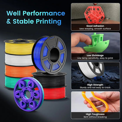 JAYO Easy ABS 3D Printer Filament 1.75mm 1KG ABS 3D Filament Fit Most FDM 3D Printers Excellent Toughness 3D Printing Materials