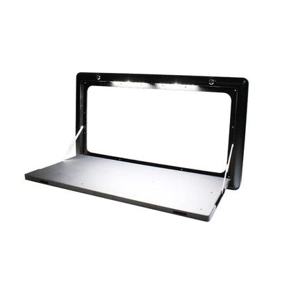 RV Out Folding Table White/Black Trailer-mounted External Dining Table Exterior Side-mounted Folding Motorhome Camping Table