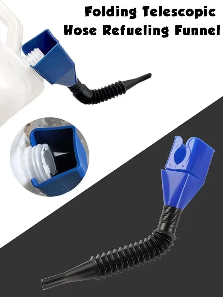 1pc.Foldable Car Motorcycle Refueling Gasoline Engine Oil Funnel Filter Transfer Tool Plastic Snap Spill-Free