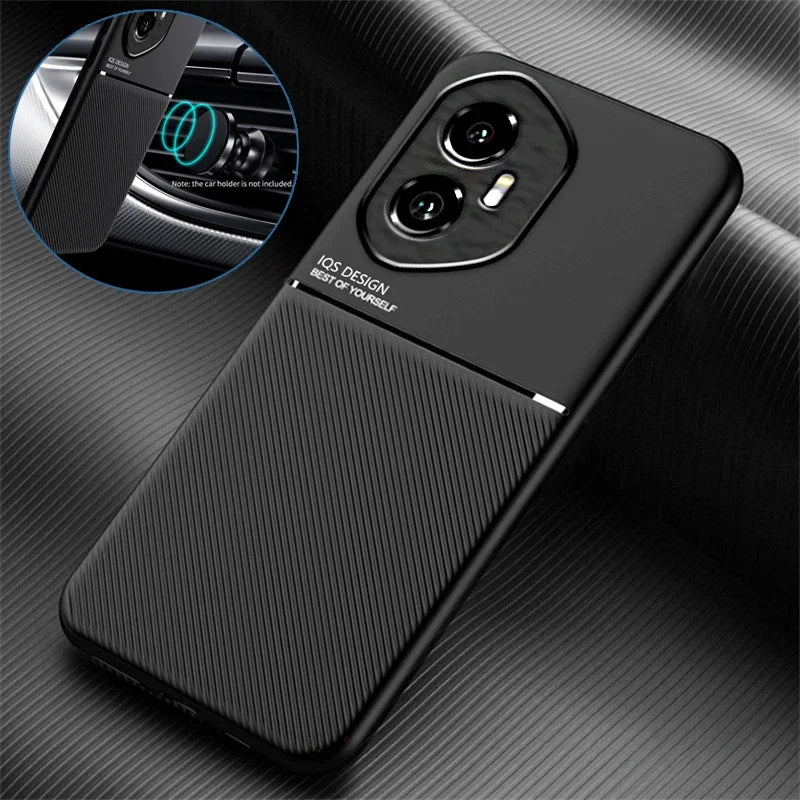 Car Magnetic Texture Phone Case For Honor 400 Pro Soft Silicone Shockproof Protective Back Cover For Huawei Honor 400 Lite