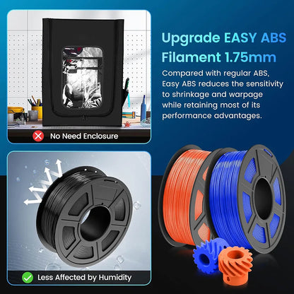 JAYO Easy ABS 3D Printer Filament 1.75mm 1KG ABS 3D Filament Fit Most FDM 3D Printers Excellent Toughness 3D Printing Materials
