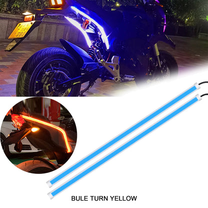 2Pcs Motorcycle Turn Signal Lamp LED Daytime Running Lights Tail Light DRL Waterproof Decoration Strip Motor Brake Flowing Light