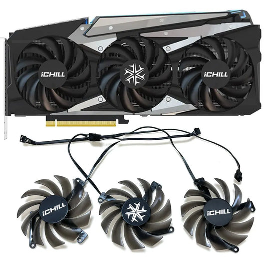 NEW CF-12915S INNO3D RTX 3070、3080 iCHILL X4 FAN，For INNO3D RTX 3070、3070TI、3080、3080TI、3090 iCHILL X4 Video card cooling fan