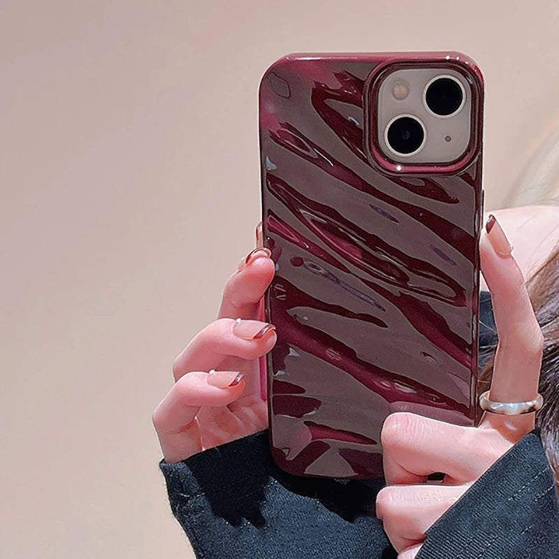 Stylish Wavy Silk Pattern Phone Case For iPhone 16 15 13 14 12 11 Pro Max 17 Air Soft Silicone Shockproof Protective Back Cover