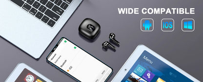 Wireless Earbuds, Bluetooth 5.3 Headphones in Ear with ENC Mic, 50H Playtime LED Display Wireless Earphones.