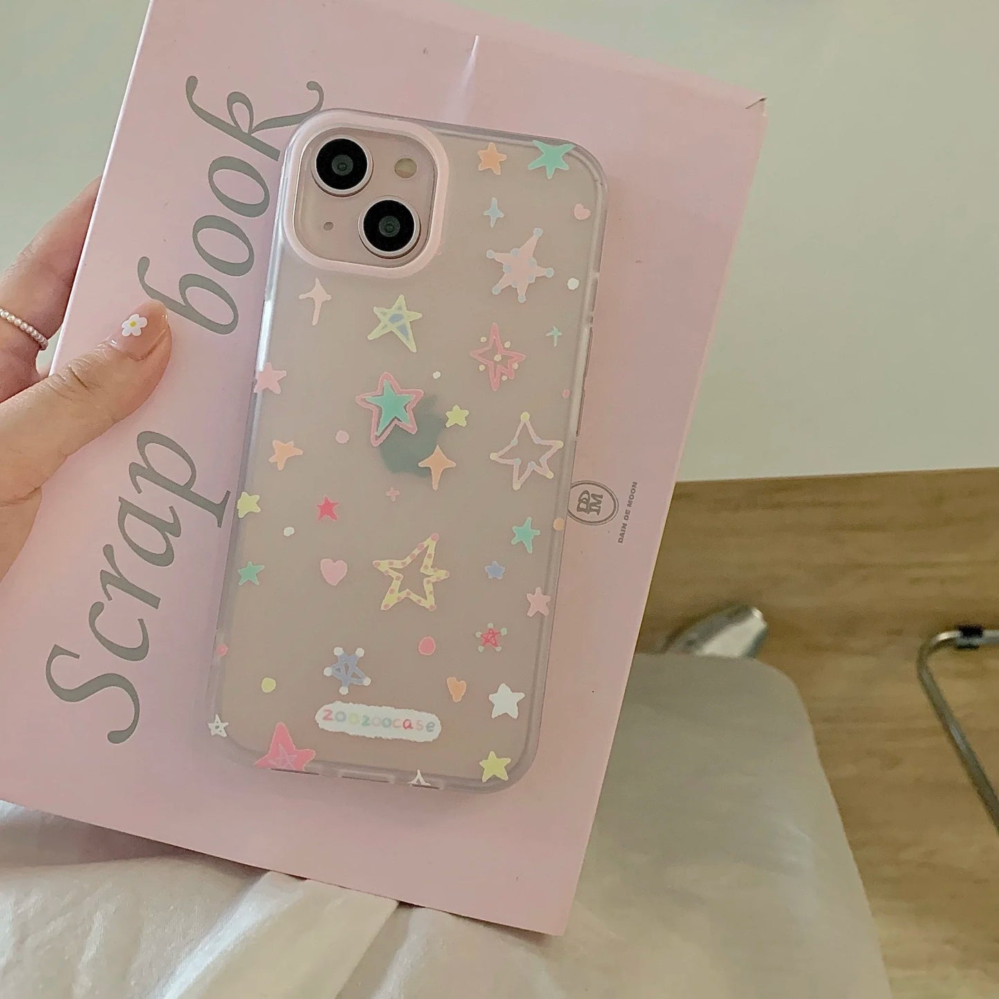 Gradient Bling Glitter star Pattern Laser Clear Phone Case For iPhone 15 14 13 12 Pro Max Silicone Shockproof soft  Back Cover