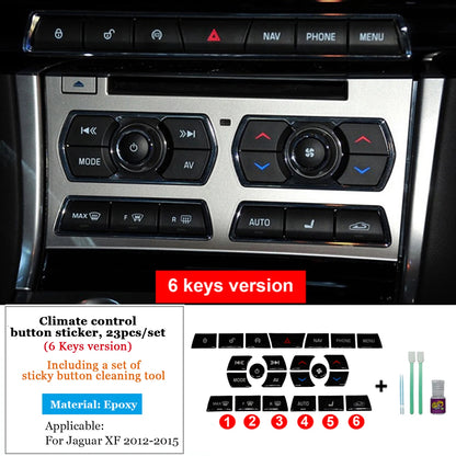 For Jaguar XF Button Covers Black For Jaguar XF X250 Car Parts Accessories Interior Decoration 2012 2013 2014 2015 Heater Switch