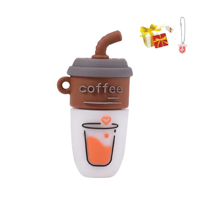 JASTER USB Flash Drive 64GB Cute Cartoon Coffee Cup Music Doll Pen Drive Owl Camera Free Keychain Creative Gift Memory Stick