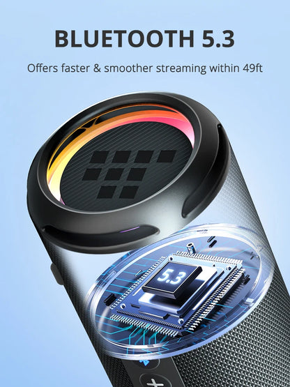 Tronsmart T7 Lite Bluetooth Speaker Enhanced Bass Portable Speaker with 24H Playtime, APP Control, IPX7 Waterproof for Camping