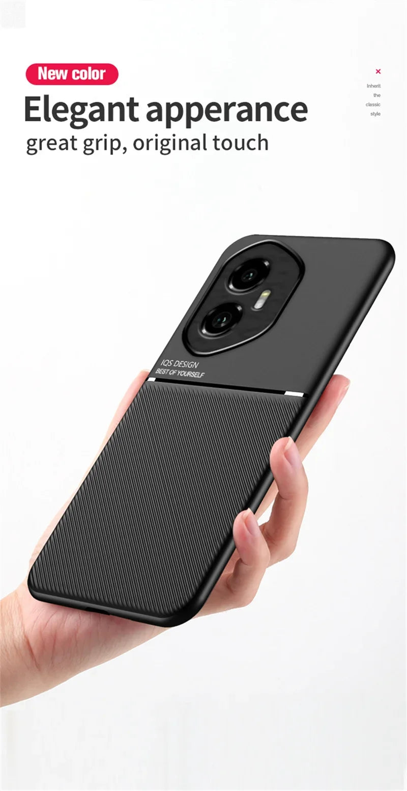Car Magnetic Texture Phone Case For Honor 400 Pro Soft Silicone Shockproof Protective Back Cover For Huawei Honor 400 Lite