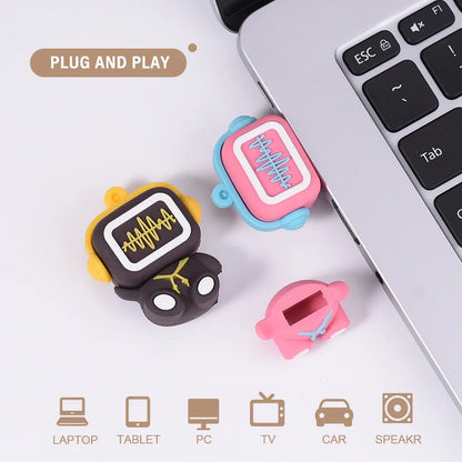 JASTER USB Flash Drive 64GB Cute Cartoon Coffee Cup Music Doll Pen Drive Owl Camera Free Keychain Creative Gift Memory Stick