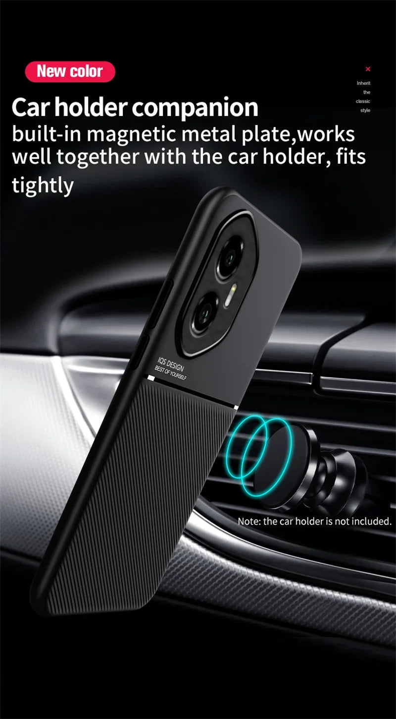 Car Magnetic Texture Phone Case For Honor 400 Pro Soft Silicone Shockproof Protective Back Cover For Huawei Honor 400 Lite