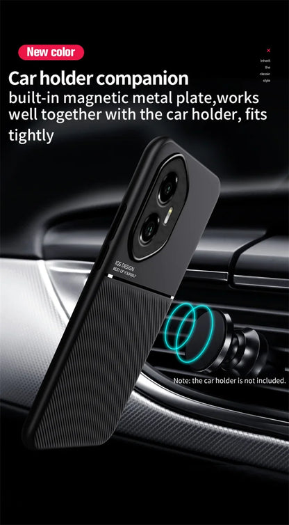 Car Magnetic Texture Phone Case For Honor 400 Pro Soft Silicone Shockproof Protective Back Cover For Huawei Honor 400 Lite