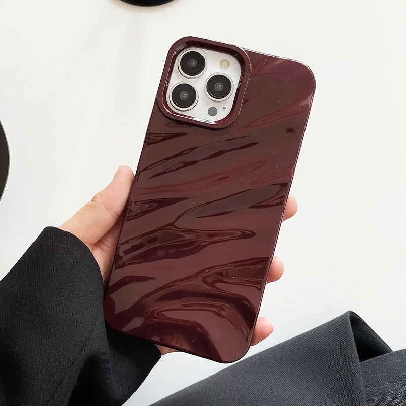 Stylish Wavy Silk Pattern Phone Case For iPhone 16 15 13 14 12 11 Pro Max 17 Air Soft Silicone Shockproof Protective Back Cover