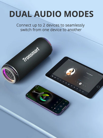 Tronsmart T7 Lite Bluetooth Speaker Enhanced Bass Portable Speaker with 24H Playtime, APP Control, IPX7 Waterproof for Camping