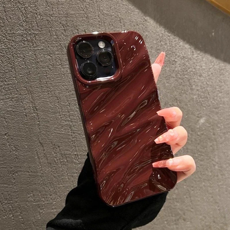 Stylish Wavy Silk Pattern Phone Case For iPhone 16 15 13 14 12 11 Pro Max 17 Air Soft Silicone Shockproof Protective Back Cover