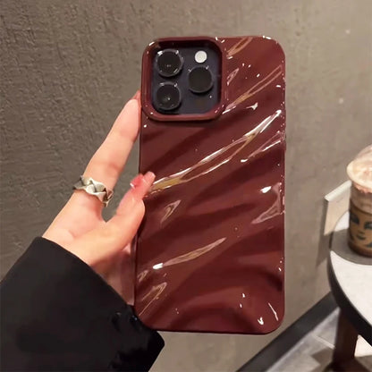 Stylish Wavy Silk Pattern Phone Case For iPhone 16 15 13 14 12 11 Pro Max 17 Air Soft Silicone Shockproof Protective Back Cover