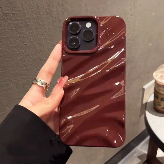Stylish Wavy Silk Pattern Phone Case For iPhone 16 15 13 14 12 11 Pro Max 17 Air Soft Silicone Shockproof Protective Back Cover