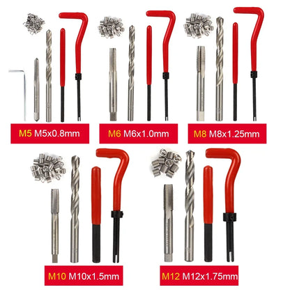 88/131pcs Car Repair Tools Screwdriver Screw Bolt Driver Engine Block Restoring M5 M6 M8 M10 M12 Thread Set Vehicles Accessories