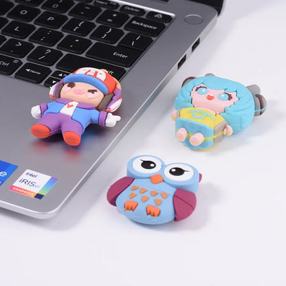 JASTER USB Flash Drive 64GB Cute Cartoon Coffee Cup Music Doll Pen Drive Owl Camera Free Keychain Creative Gift Memory Stick